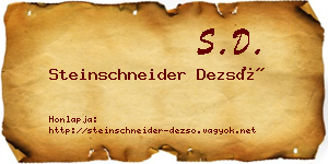 Steinschneider Dezső névjegykártya